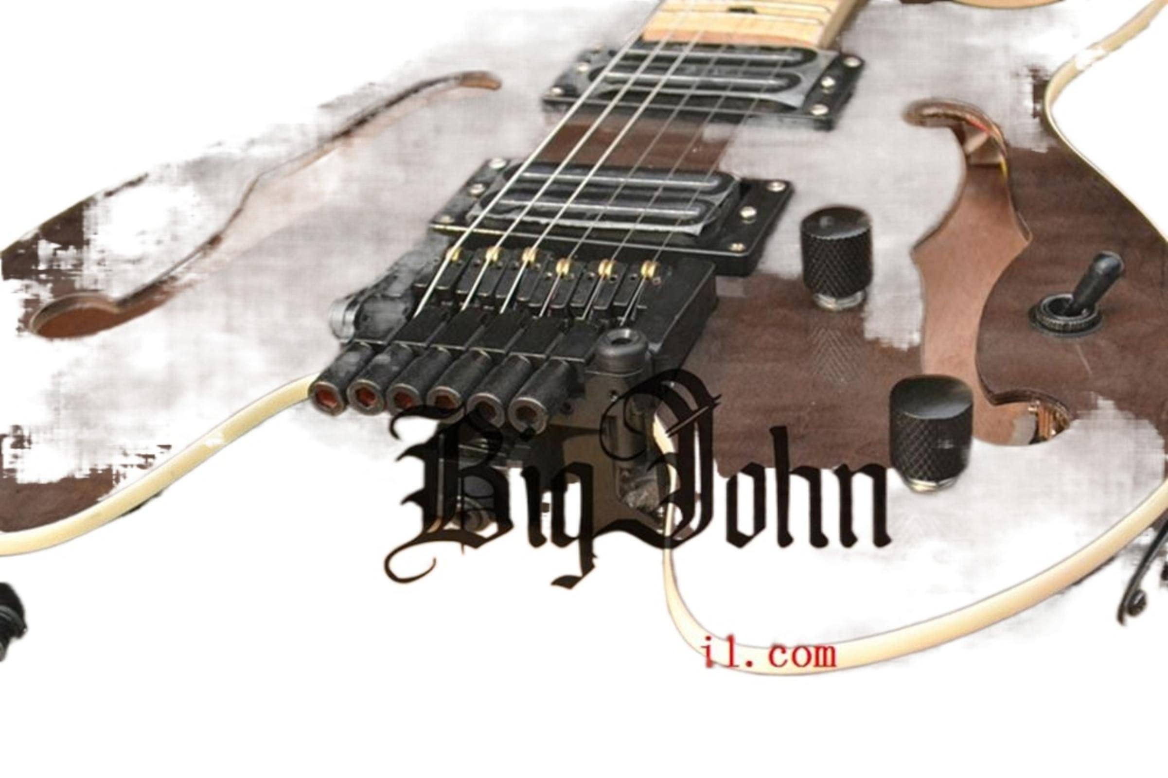 Amazon | 新しいファン フレット セミホローグレー ヘッドレス エレキ